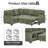 81" L-shaped Corduroy Upholstered Sectional Sofa Bed with Reversible Pull-Out Sleeper, Underseat Storage and USB Ports-2141425041