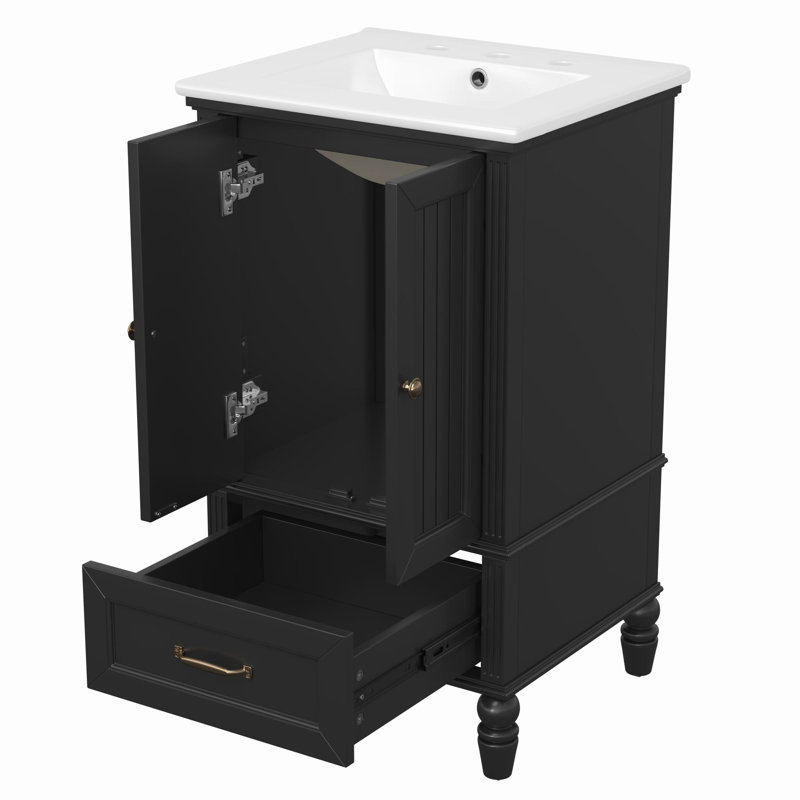 Ensemble de meuble-lavabo simple 20 po Antonanzas, Noir