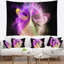 Tapisserie cercle mauve floral avec courbes étonnantes-28494874