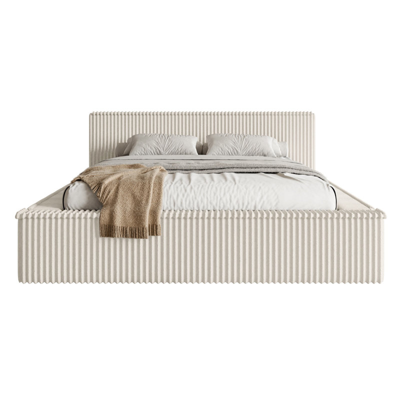 Roshan Upholstered Bed, Cream coloured, 180cm W x 200cm L