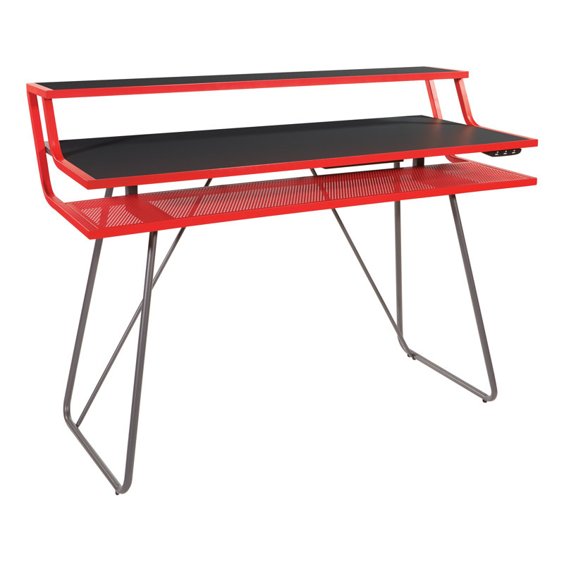 Computer Desk, Black / Red