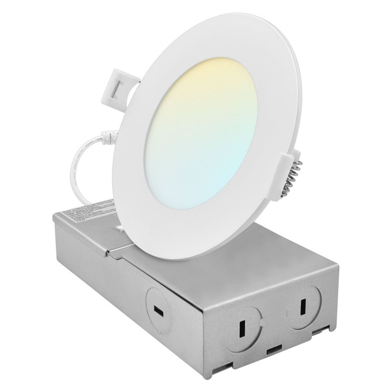 Plafonnier encastré à DEL sans lumière 4cc Luxrite 4CCT 650/800 / 1066LM CRI 90 gradable 8W / 10W / 13W IC homologué ETL