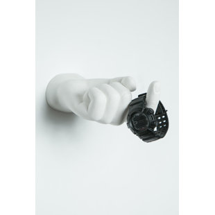 White Come Here Hand Wall Mount - 7.5" long
