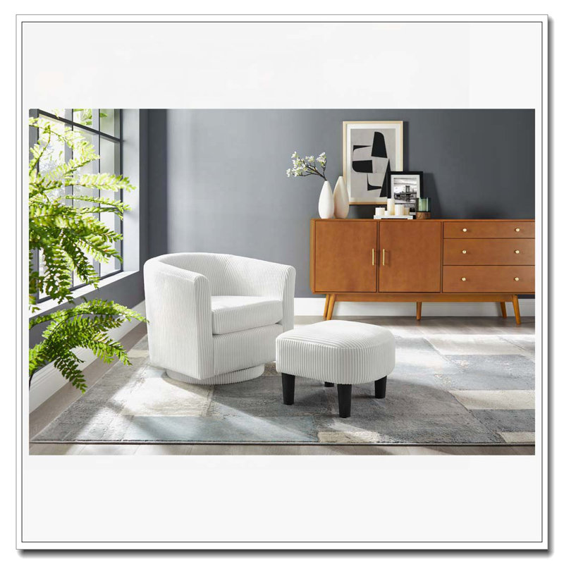 Chaise pivotante à 360 ° avec repose-pieds, Noir