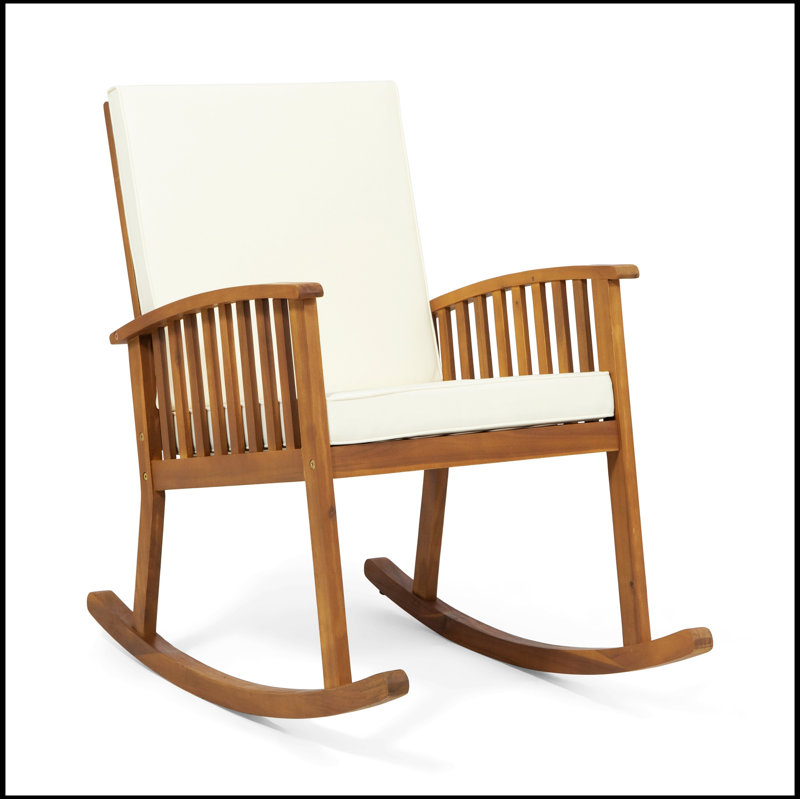Chaise berçante en bois d'acacia Holsinger