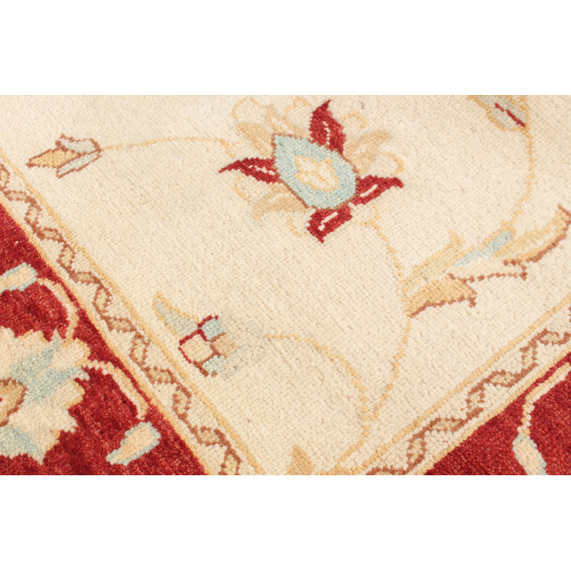 Tapis de bois one-of-kind à la main-noué la 2010 chobi crème 4 pi 10 po x 9 pi Cyanne