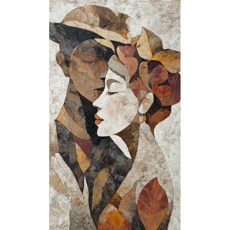 Art mural sur toile Cubist Gathering, L 30 po x H 40 po x P 1,5 po