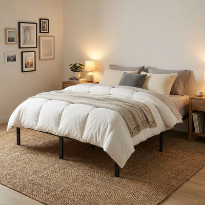 16" Heavy-Duty Metal Platform Bed Frame, 1100 Lbs Capacity, No Box Spring, Under-Bed Storage