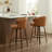 Devault Swivel Upholstered Counter Stool With Wood Frame-1196035699