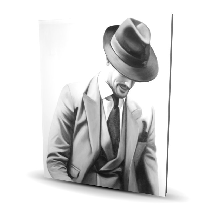 Homme d'affaires élégant - Toile blanche figurative pour la décoration intérieure