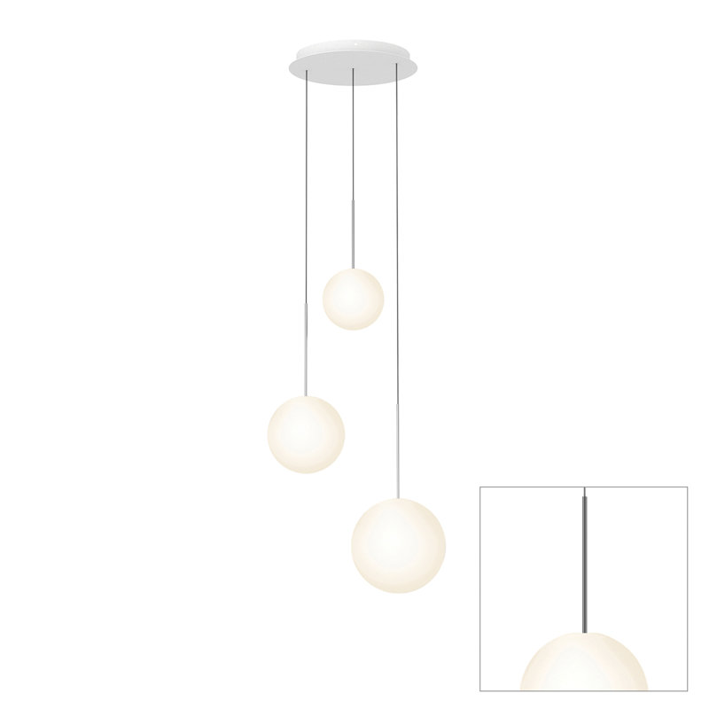Lustre suspendu sphère Bola, H 120,5 po x l 17 po x P 17 po, Bronze industriel