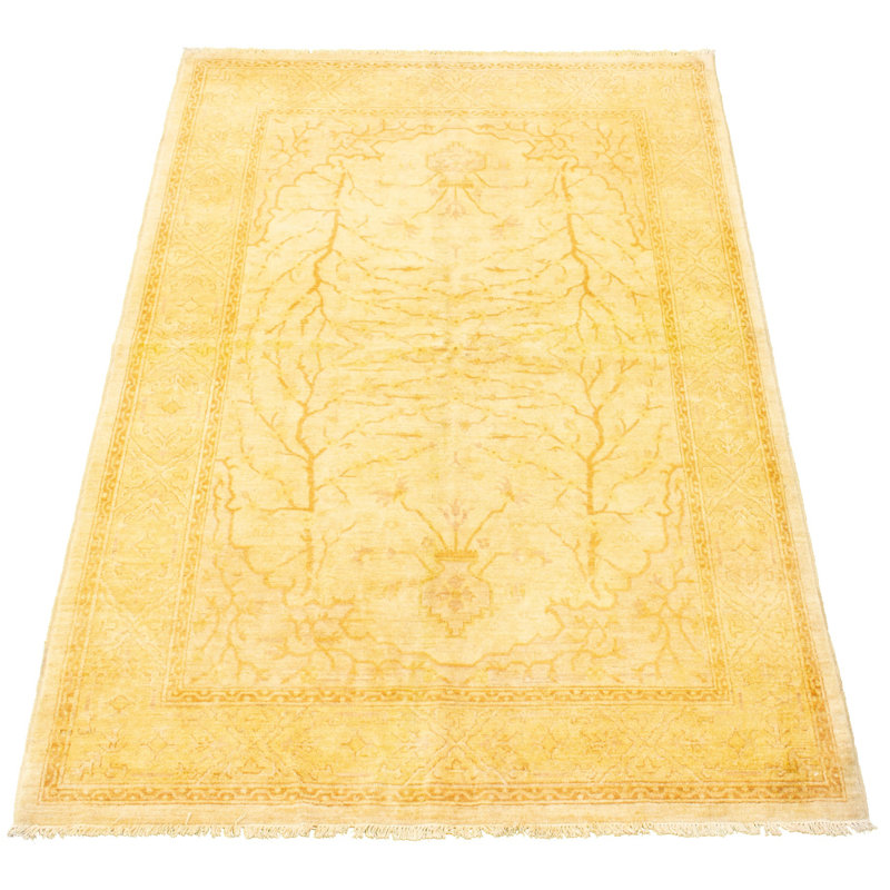 Tapis zone en laine brun/ivoire 6 pi 2 po x 9 pi à main one-of-kind-noué la 2010 chobi Viveka