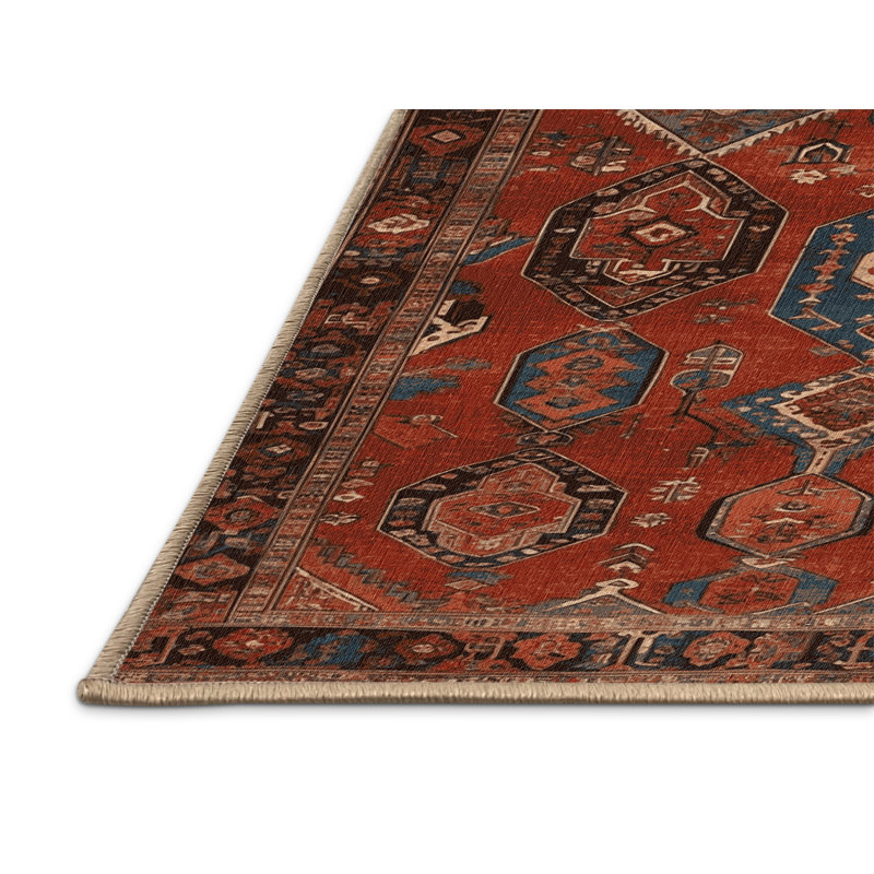Tapis brun lavable à la machine, Rond 5 pi