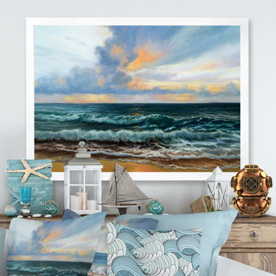«Wild Blue Ocean Waves», reproduction sur toile
