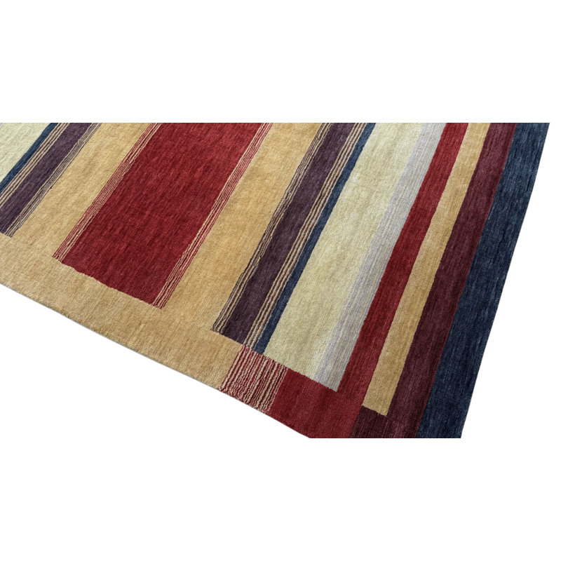 Clivens Solid Colour Wool Hand Woven 160cm X 230cm Area Rug