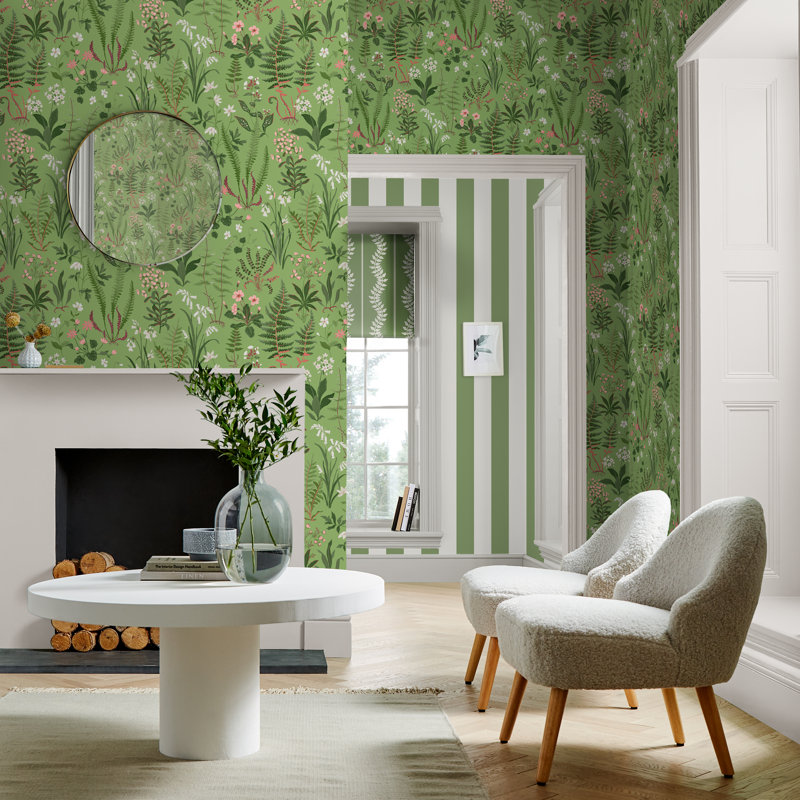  Papier peint vert Oshibana, Vert clair