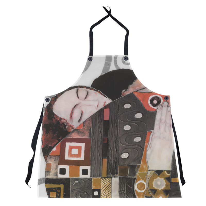 Bib Apron, Gray/Red