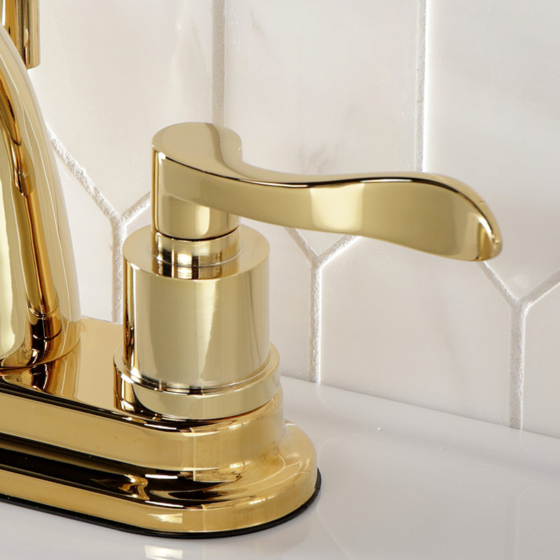 Robinet de salle de bain central à avec ensemble de drain bain, Laiton poli