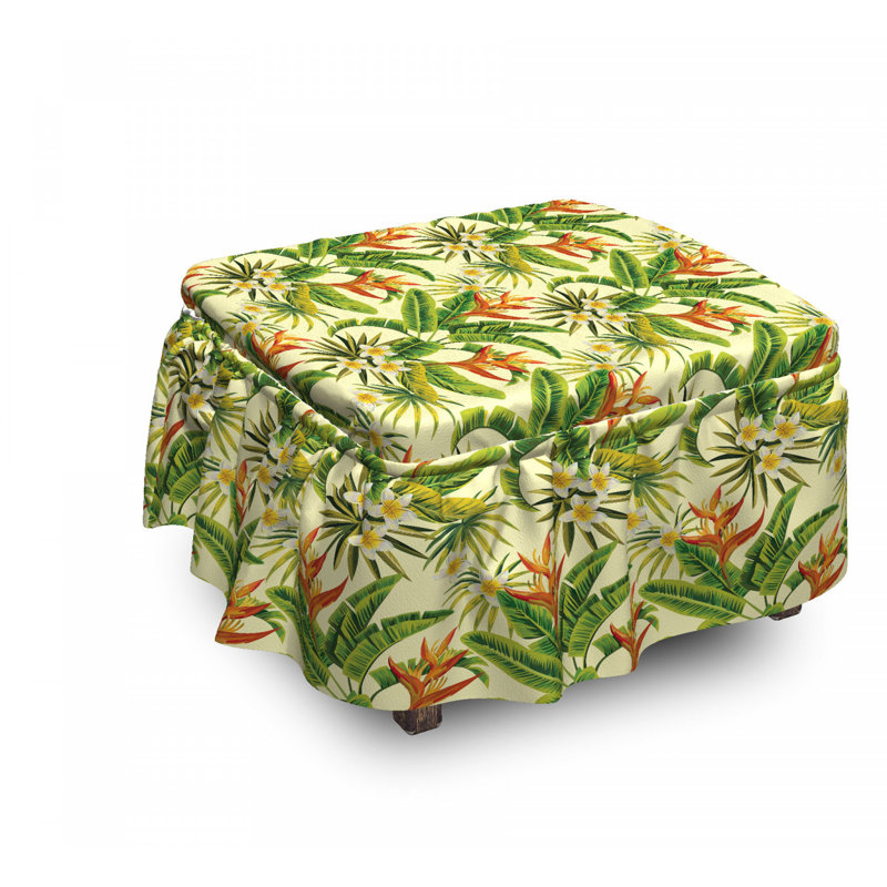 Housse pour repose-pieds exoitc plumeria fleuris