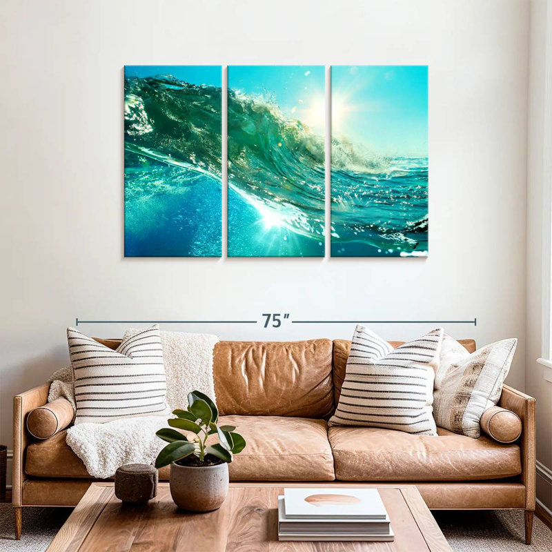 Gillard Sunlit Ocean Wave, H 36 po x l 57 po