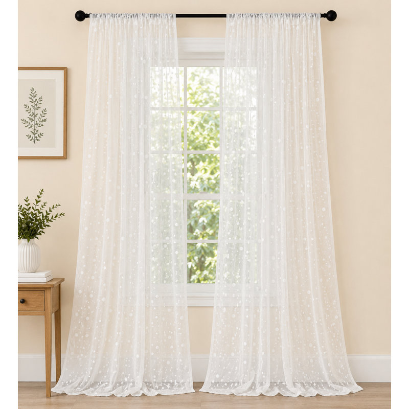 Borba Sheer Curtain Single Panel, 54" W x 96" L