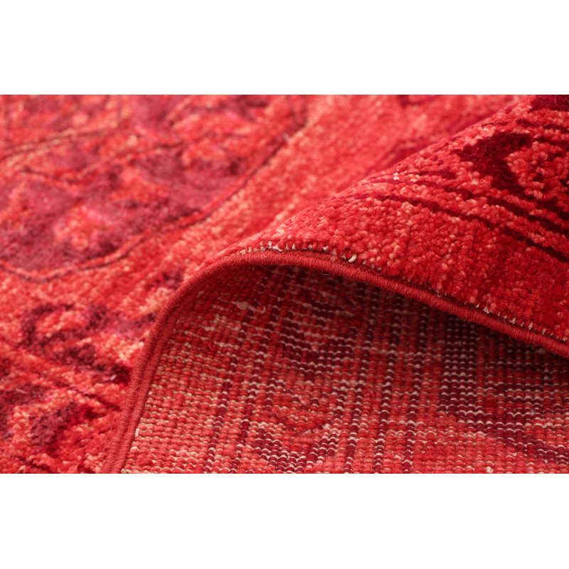 Tapis à main one-of-kind-noué la 2010 en laine ziegler rouge ziegler 6 pi x 9 pi 5 po Katmai