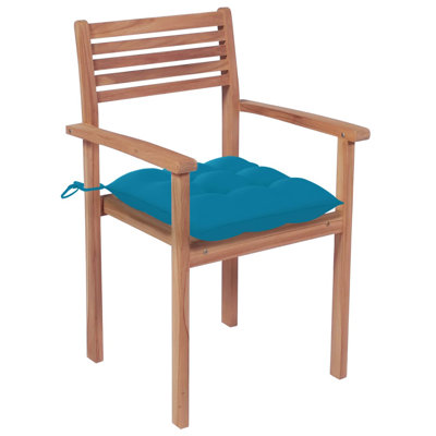 Chaise de patio en teck avec coussins Tools