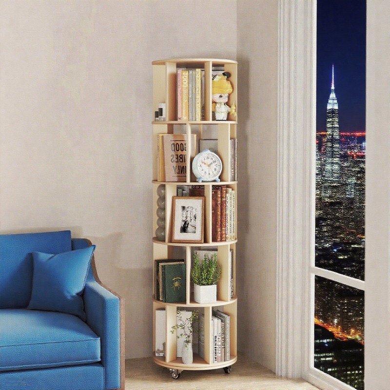 Bibliothèque rotative 5 niveaux, Beige