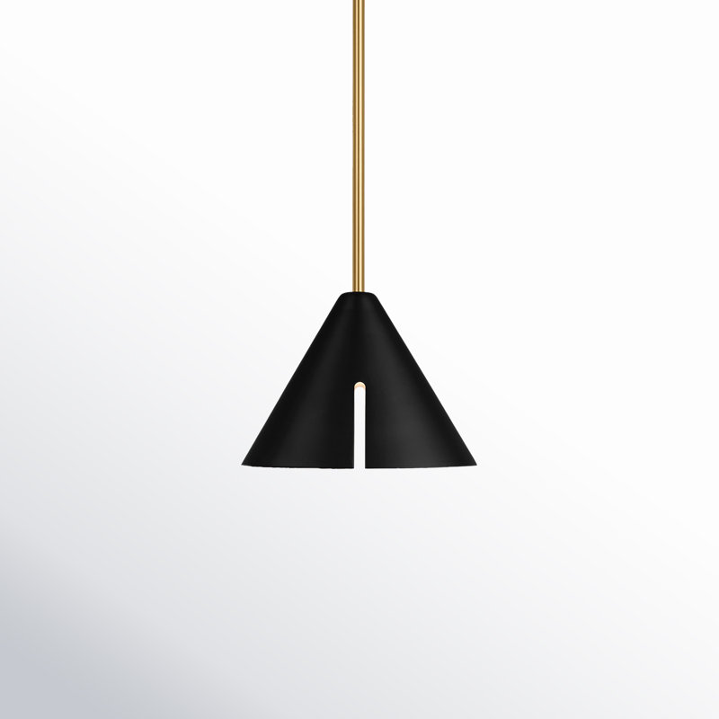 1 - Light LED Cone Pendant, Midnight Black, 7.38" H x 4.25" W x 4.25" D