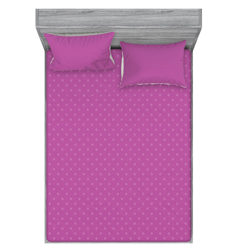 Queen Mauve Polka Dot Microfiber Bedding Set