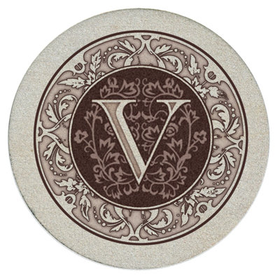 Monogram Letter 4-Pack Natural Sandstone Coasters