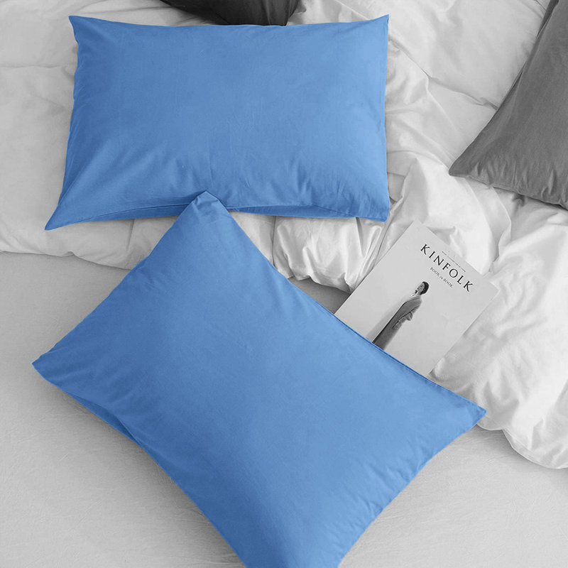 Aspire Homeware Super Soft & Breathable Microfiber Dyed Pillowcase (Pack Of 2), Light Blue