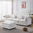 105 Inch Modular Sectional Couch, Upholstered Soft Chenille Fabric Sofa, 3 Seater With Ottoman L Shape-64758315