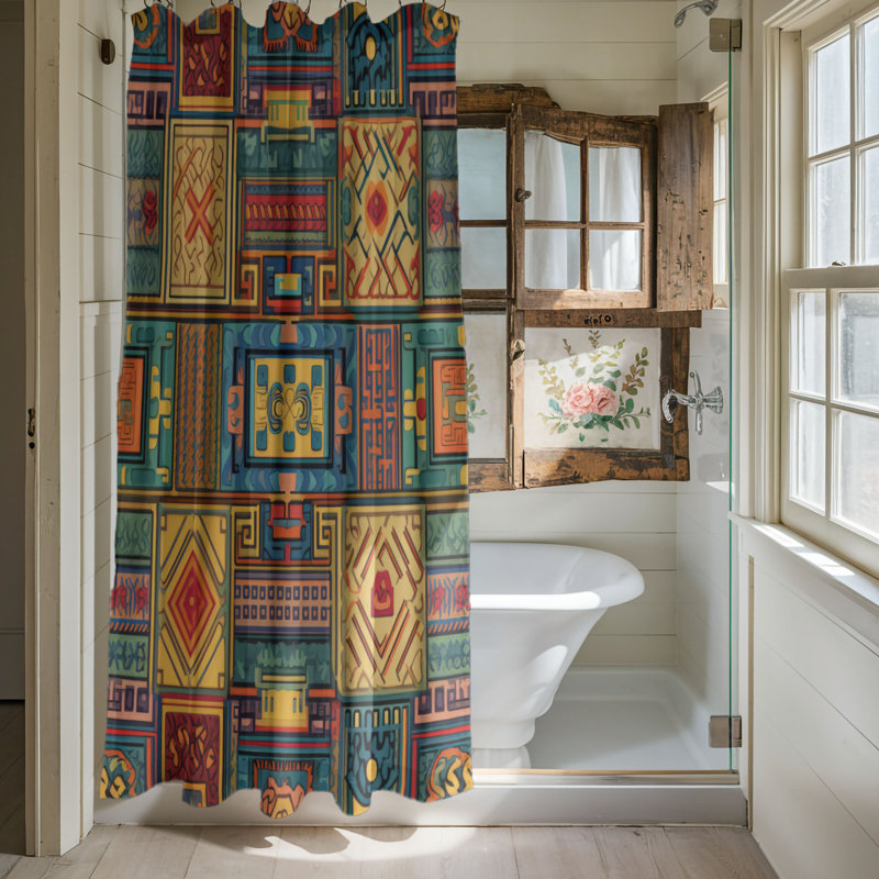 Tribal Prints - Rideau de douche Premium, H 74 po x l 71 po