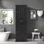 Grande armoire de rangement pour salle de bain avec tiroir, armoires de rangement et tablette réglable, conception à rayures verticales-1374673457