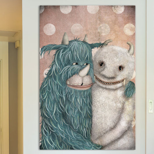 «Monster Love» par Majali - Estampe numérique sur toile tendue avec châssis, H 12 po x l 8 po x P 0,75 po
