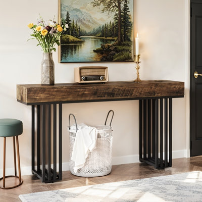 55.12 Inch Long Console Table for Entryway with Metal Legs