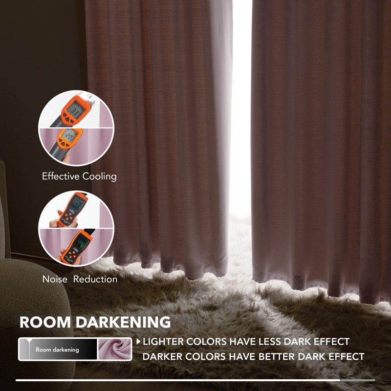 Cherlin Room Darkening Curtain Pair, 52" W x 95" L, Lavender