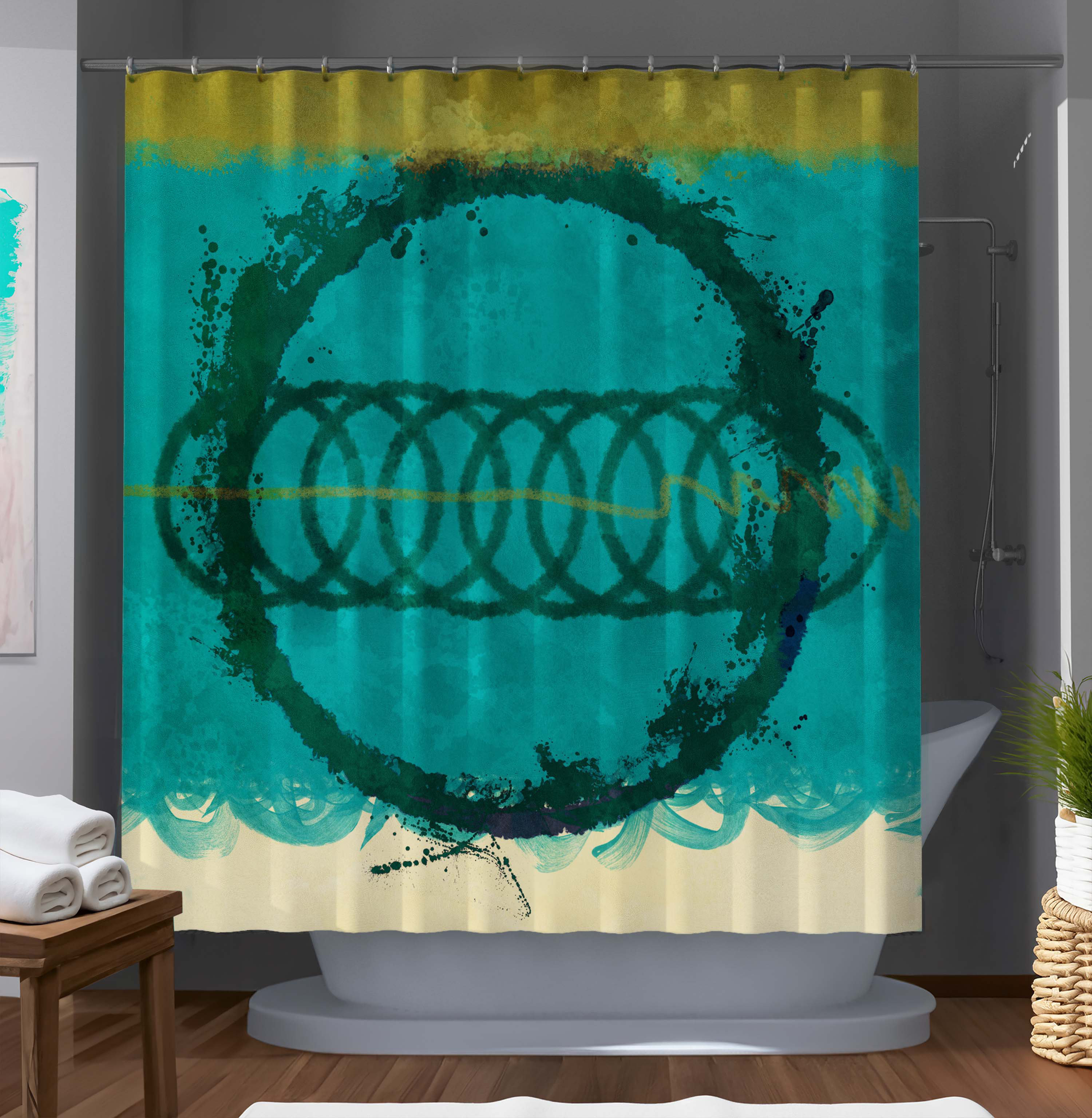 East Urban Home Dlylah Abstract Shower Curtain Wayfair