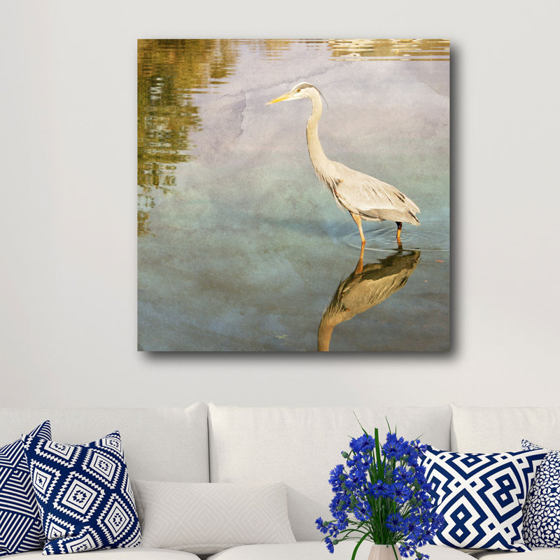 « héron », impression sur toile