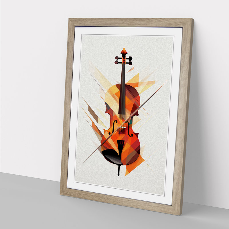 Violin Geometric - Framed Print, Oak, 46cm H x 34cm W x 2cm D
