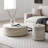 Drum End Table with Round Top