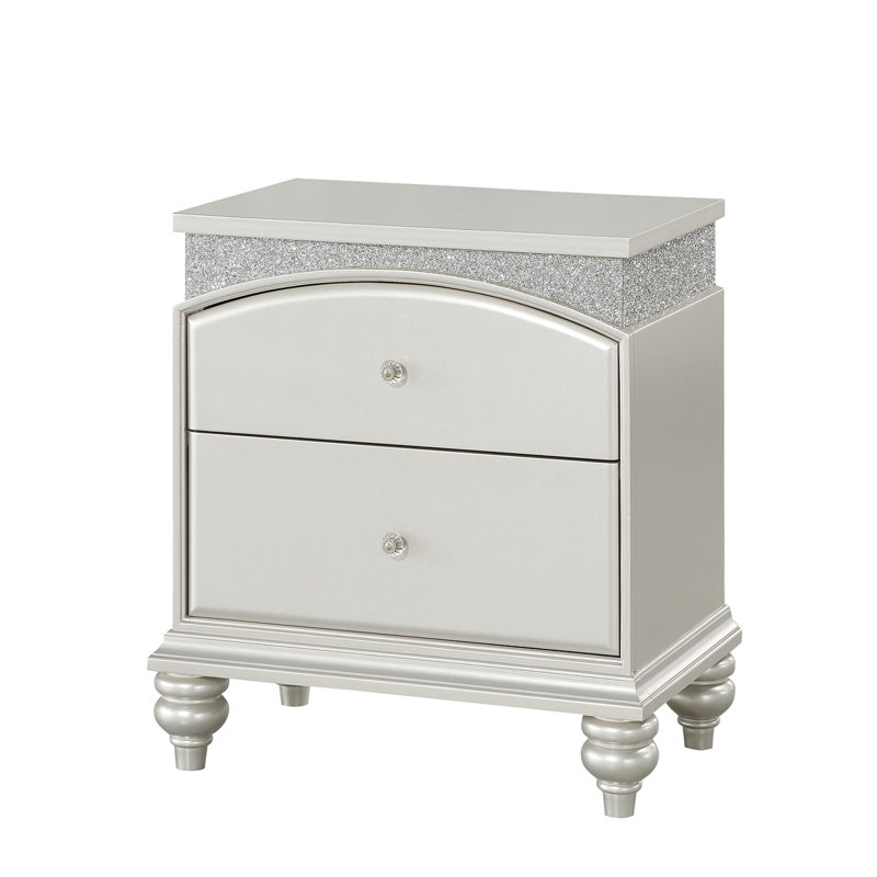 Table de chevet 2 tiroirs Platinum