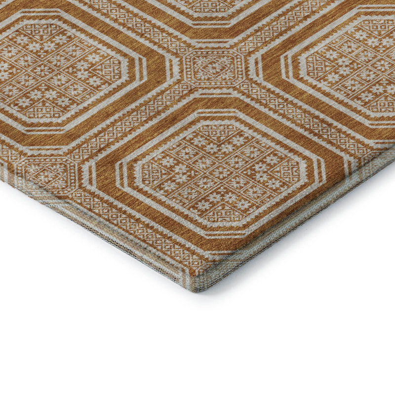 Premium Machine Washable Elize AMF1451 Geometric Rug, Rectangle 1'8" x 2'6"