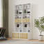 78.7'' Tall Bookcase with Movable Footstool and Open Shelves Storage Drawers-258534533