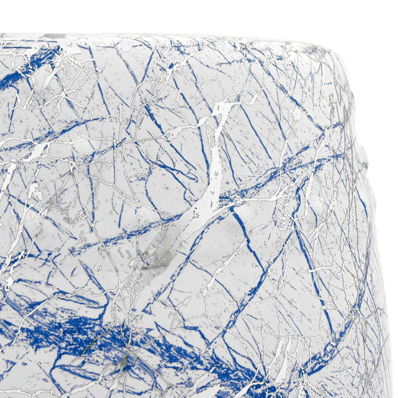 Moquillaza Accent Stool, Blue/White