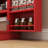 Red Kitchen Rack, 41", With 12 Door Shelves & Firm Storage Pantry Cabinet Double Doors Adjustable