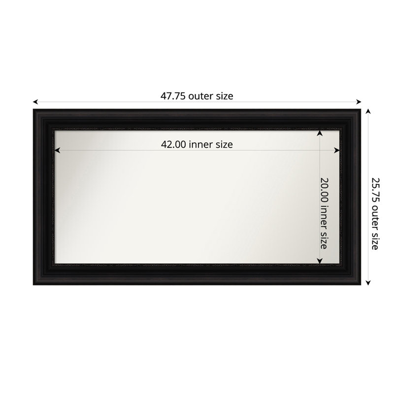 Miroir mural Senaiya, Rectangle, 25,75 po x 47,75 po