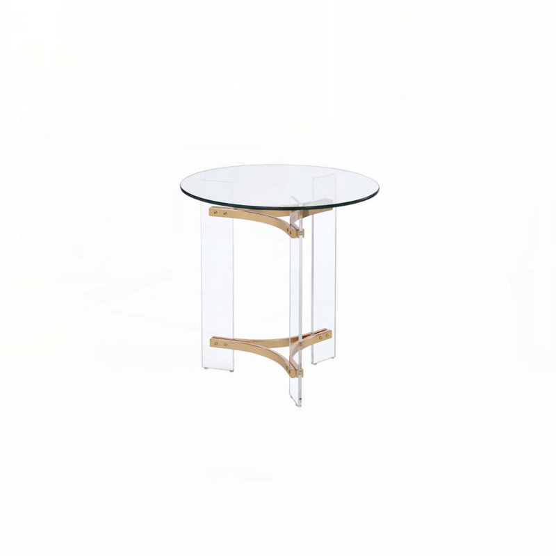 Table basse en verre avec pieds croisés