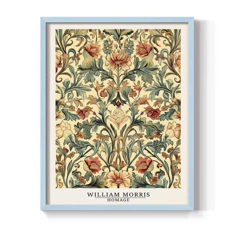 Reproduction encadrée de bois massif de la série CMVII de la série WALMRIS, H 15 po x l 12 po, Bleu
